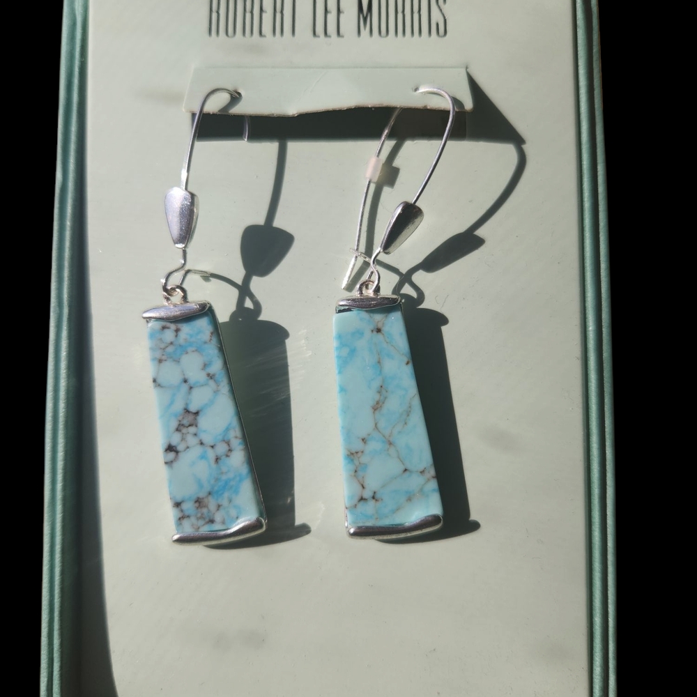 Robert Lee Morris Turquoise and Silver Earrings